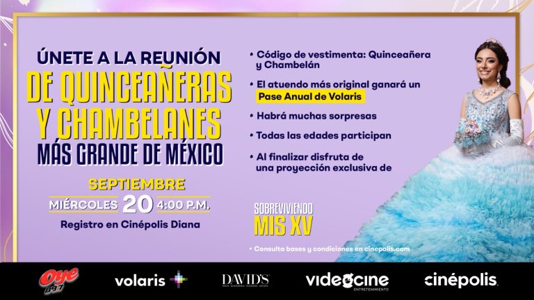 Premier de «Sobreviviendo Mis XV» con la reunión más grande de quinceañeras y chambelanes en Cinépolis