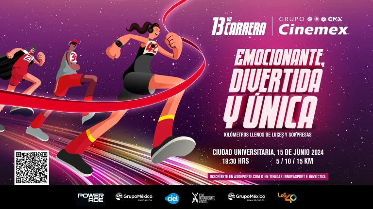 Carrera Grupo Cinemex 2024 – Costos, distancias, kit y más