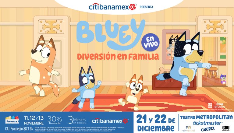 ‘Bluey En Vivo’ daptación en vivo de la galardonada serie infantil Bluey en Ciudad de México