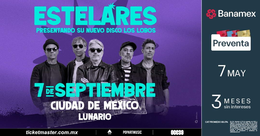 Estelares llegará al lunario para festejar dos décadas de exito