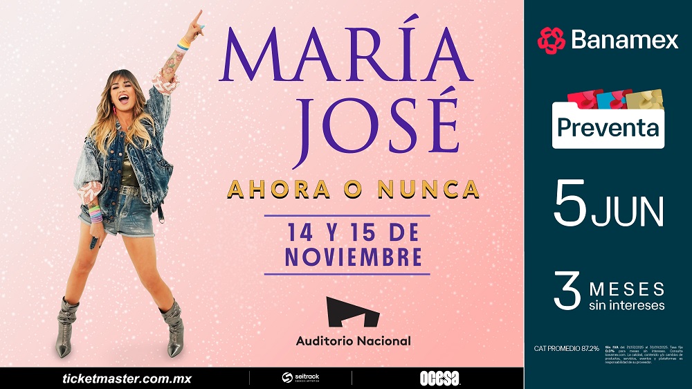 María José regresa al Auditorio Nacional con su gira “Ahora o Nunca”