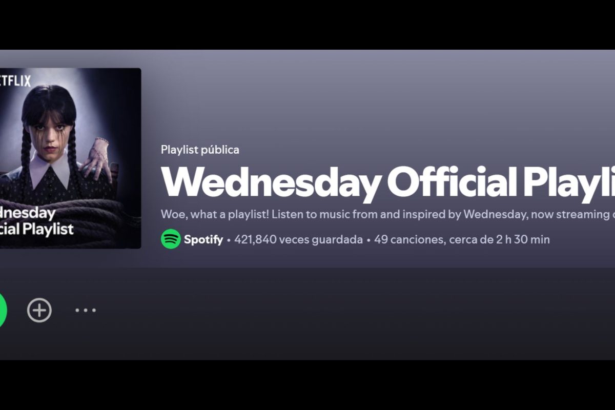 ‘Merlina’ tiene playlist oficial en Spotify: con canciones inéditas y sorpresas oscuras