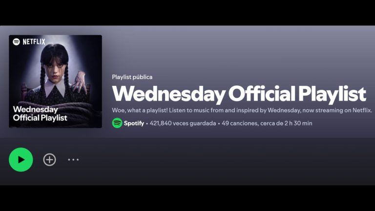 ‘Merlina’ tiene playlist oficial en Spotify: con canciones inéditas y sorpresas oscuras
