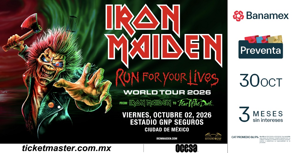IRON MAIDEN CELEBRA SU 50 ANIVERSARIO: “RUN FOR YOUR LIVES” LLEGA A LA CDMX