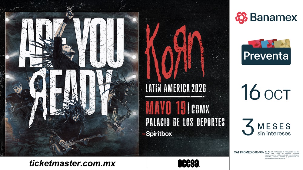KORN VOLVERÁ A CDMX CON UN SHOW ÚNICO E IMPACTANTE