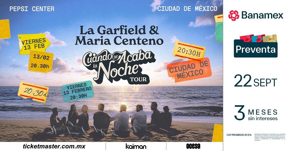 LA GARFIELD REGRESA A LA CDMX CON SU GIRA «CUANDO SE ACABA LA NOCHE»