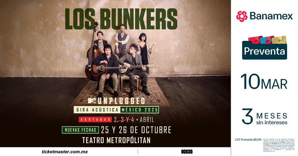 ESTE FIN DE SEMANA, LAS DOS NUEVAS FECHAS DE LOS BUNKERS EN LA CDMX