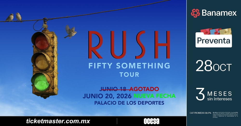 RUSH ANUNCIA SEGUNDA FECHA EN MÉXICO PARA JUNIO DE 2026
