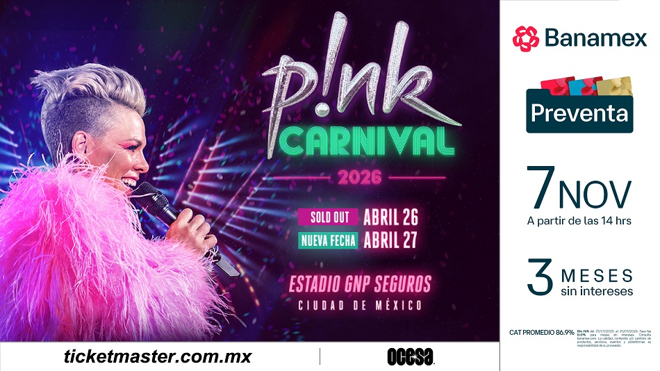 P!NK AGREGA UNA SEGUNDA FECHA EN LA CDMX CON SU IMPACTANTE CARNIVAL TOUR