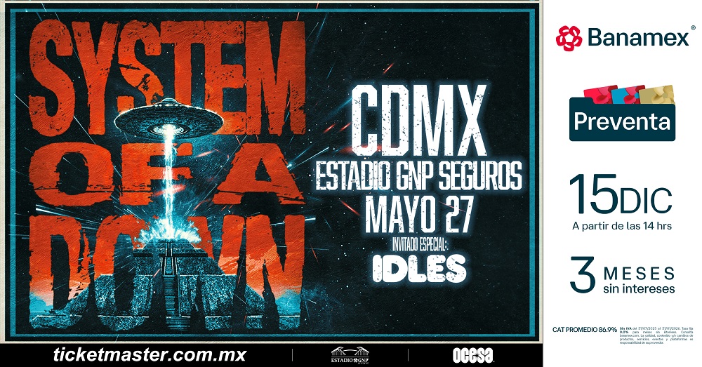 SYSTEM OF A DOWN AÑADE SHOW MASIVO EN CIUDAD DE MÉXICO A SU GIRA 2026