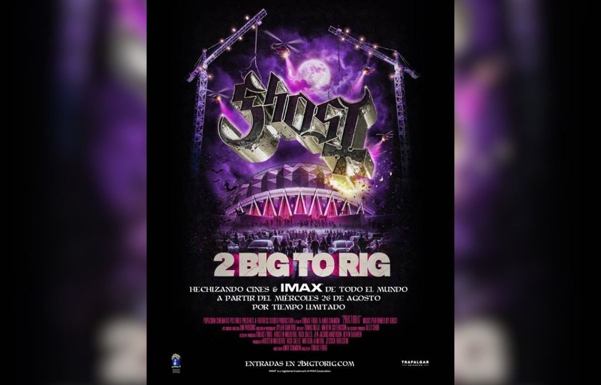 GHOST: 2 BIG TO RIG, el concierto de la banda sueca de metal grabado en el Palacio de los Deportes, desatará su ritual en salas de Cinépolis +QUE CINE