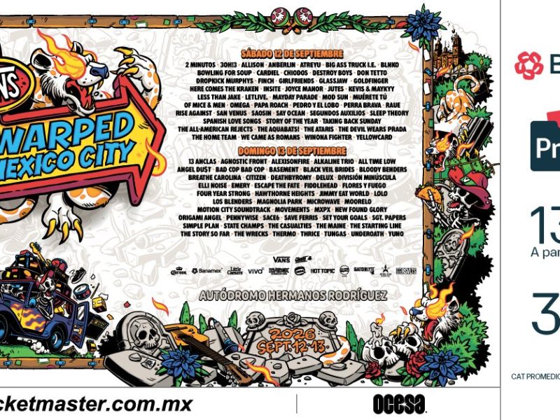 VANS WARPED TOUR REVELA SU CARTEL POR DÍA PARA SU PRIMERA EDICIÓN EN MÉXICO