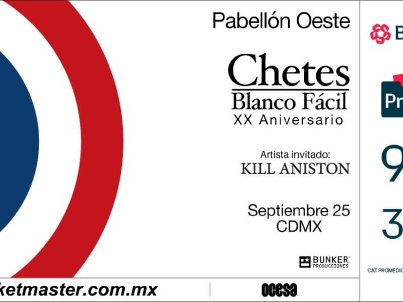 CHETES CELEBRARÁ 20 AÑOS DE BLANCO FÁCIL CON CONCIERTO EN CDMX