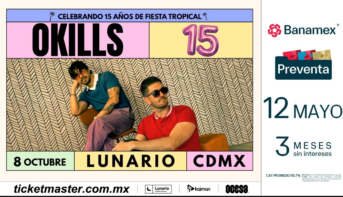 OKILLS LLEVARÁ SU ROCK TROPICAL AL LUNARIO DEL AUDITORIO NACIONAL